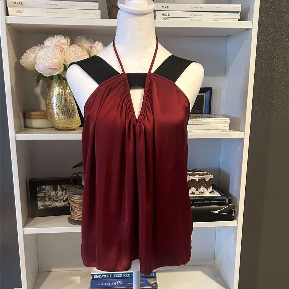 Elegant Reiss Burgundy Halter Top